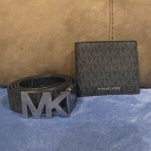 Michael Kors Black Belt and Wallet Duo